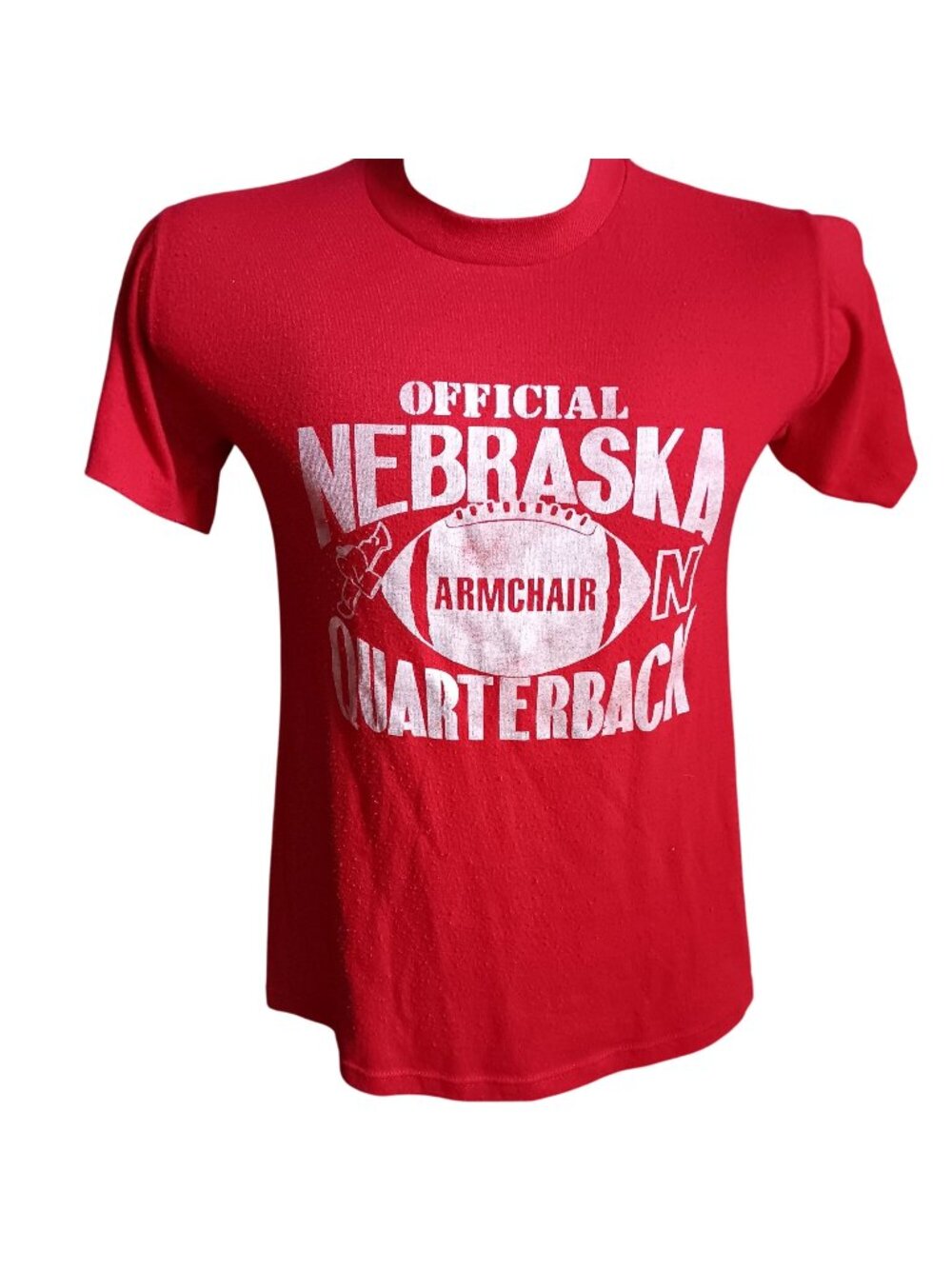 True Vintage T-shirt Medium Big Red Nebraska Huskers 1980s Quarterback Football